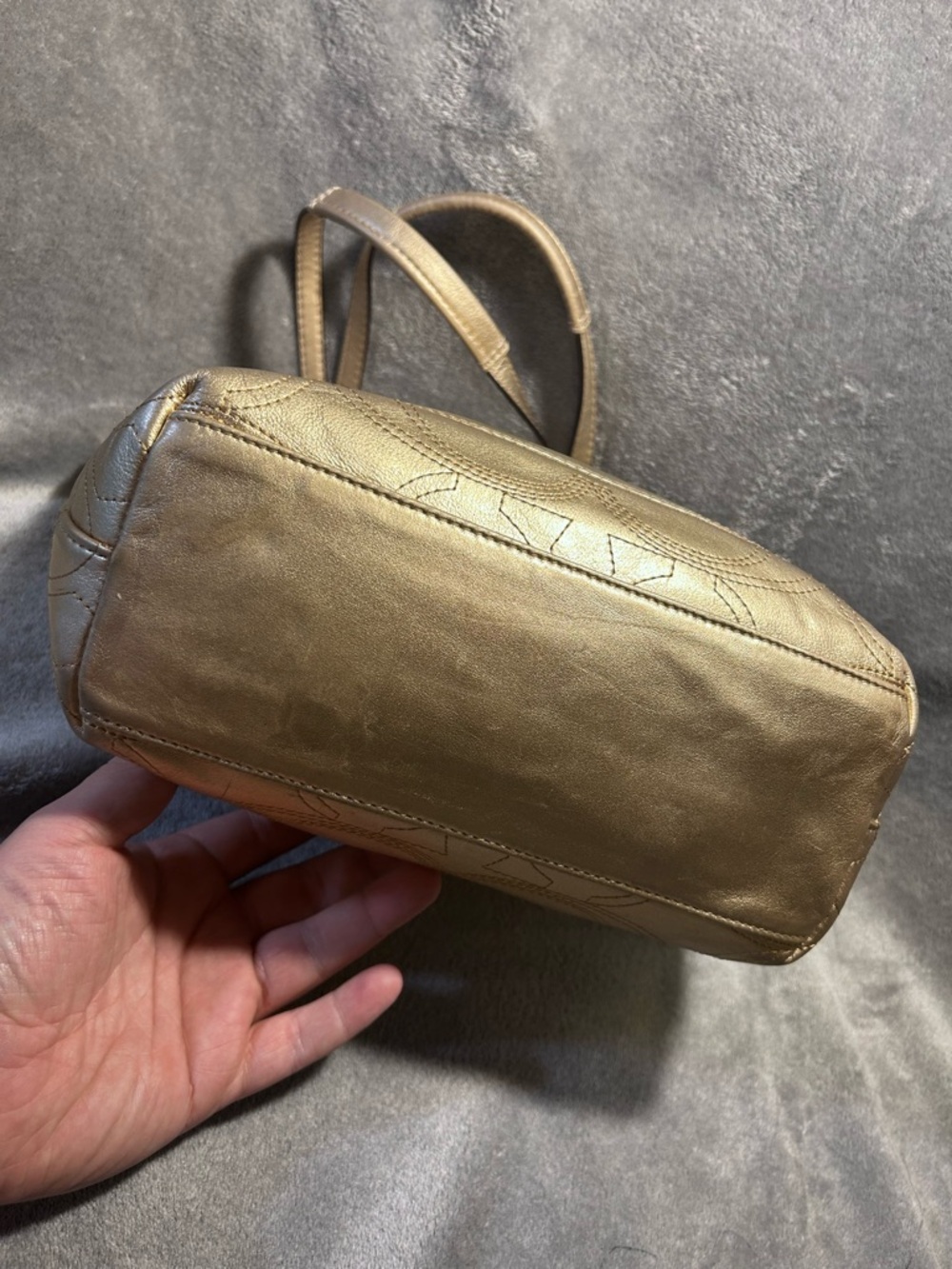 Coach Signature C Gold Metallic Tote - Picture 8 of 10